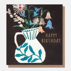 Happy Birthday, flowers in vase - 5x5