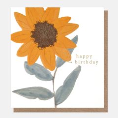Happy Birthday, painted sunflower - 5x5