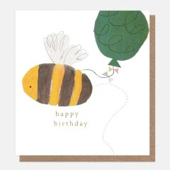 Happy Birthday,  bee and balloon - 5x5