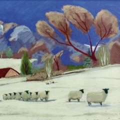 Snowy Sheep, Hope Bowdler - 6x6