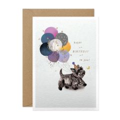 Birthday, Scottie and balloons - 5x7