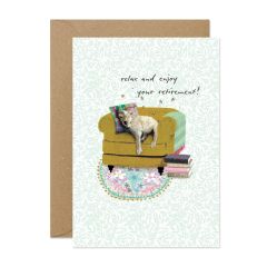 Retirement dog on chair - 5x7