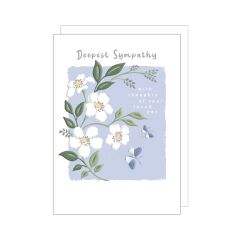 Deepest sympathy, flowers and butterflies - 5x7
