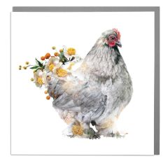 Hen, floral - 6x6
