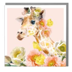Giraffe, flowers - 6x6