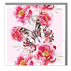 Butterfly, flowers - 6x6