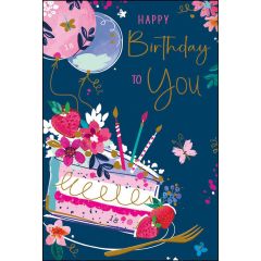 Happy Birthday, cake - 5.5x7.5