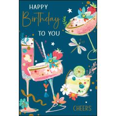 Happy Birthday, cocktails - 5.5x7.5