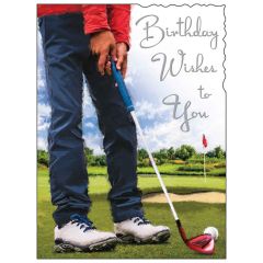 Birthday wishes, golf - 5.5x7.5