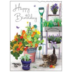 Happy birthday, nasturtiums - 5.5x7.5