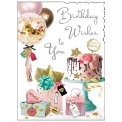 Birthday wishes, cake stand - 5.5x7.5