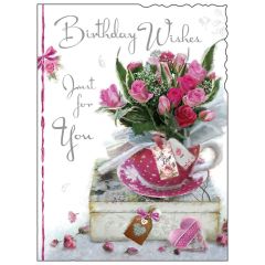 Birthday wishes, bouquet - 5.5x7.5