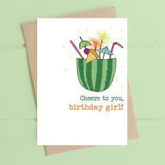 Birthday girl, cocktail cheers - 4x6