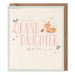 Granddaughter, deer and robin - 6x7