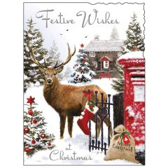 Festive wishes, deer - 5.5x7.5