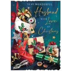 Husband with love at Christmas - 5.5x7.5